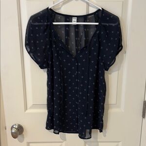 Women's Sheer Navy Blouse